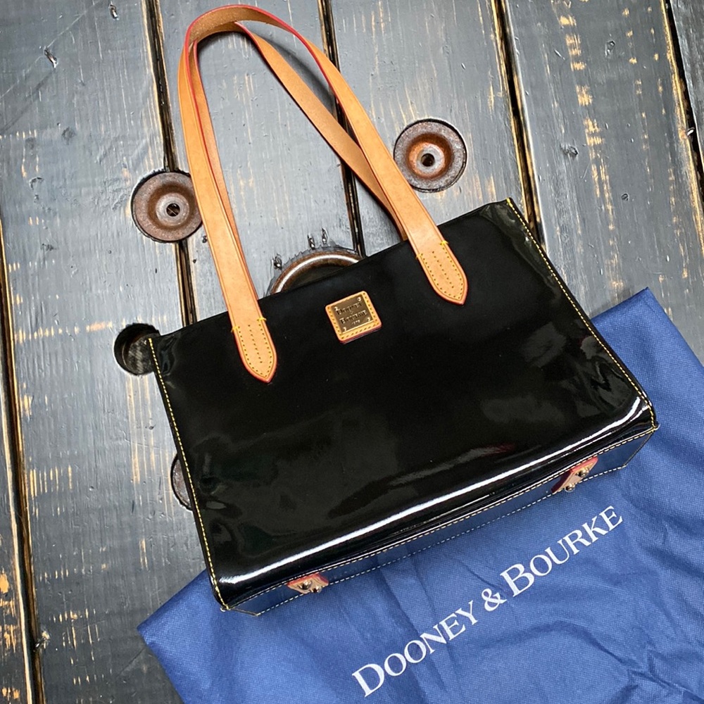 Dooney & Bourke Black Patent Leather Purse - Picture 1 of 16